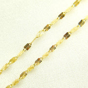 14k Solid Yellow Gold Diamond Cut Marina Chain
